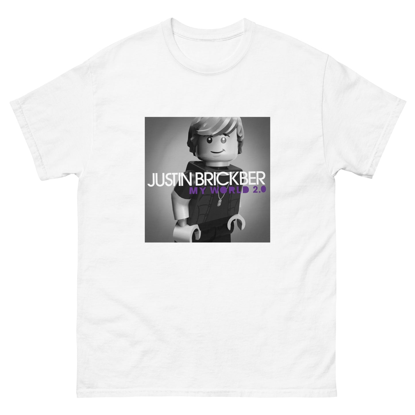 "Justin Bieber - My World 2.0" Lego Parody Tshirt