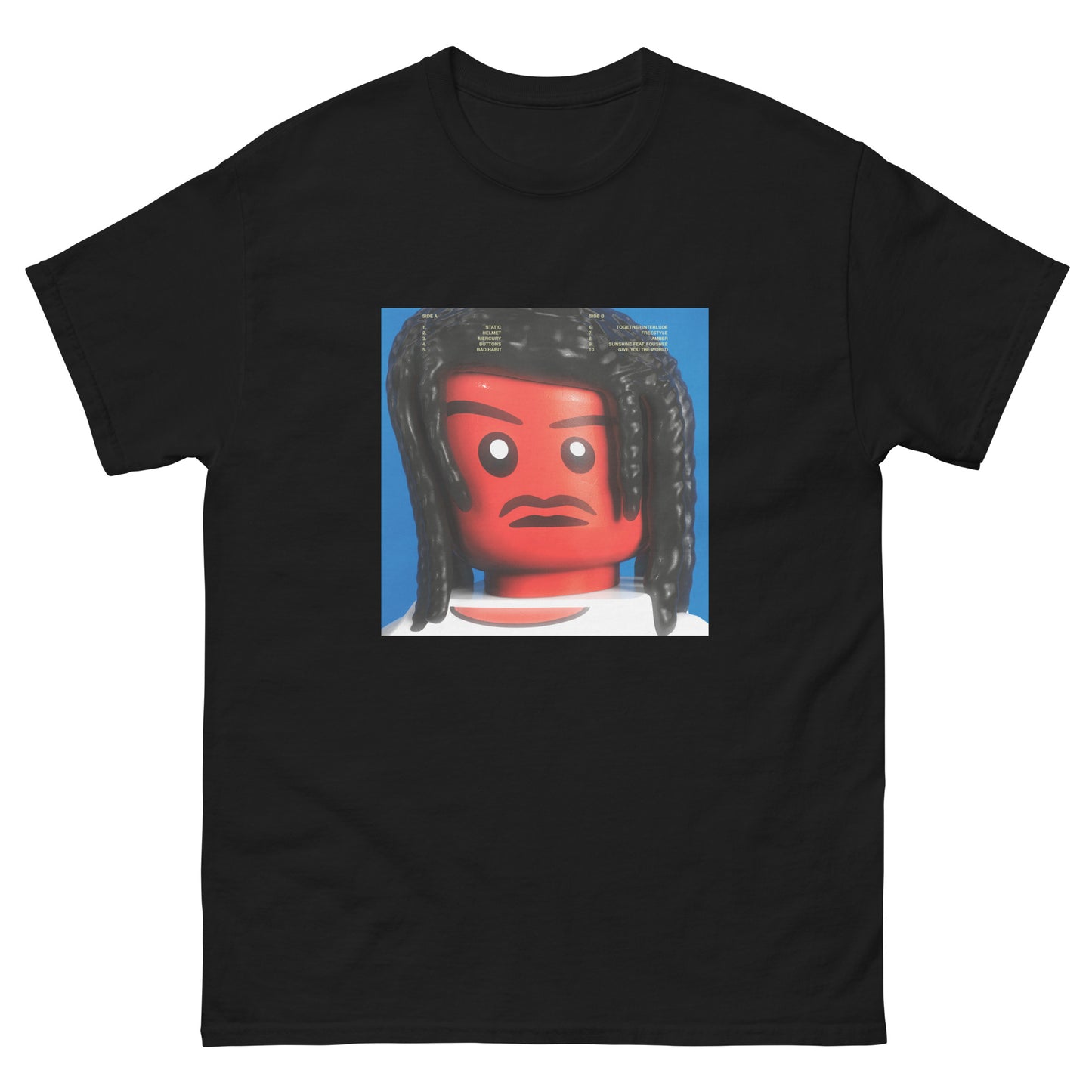 "Steve Lacy - Gemini Rights (Physical "Back" Cover" Lego Parody Tshirt