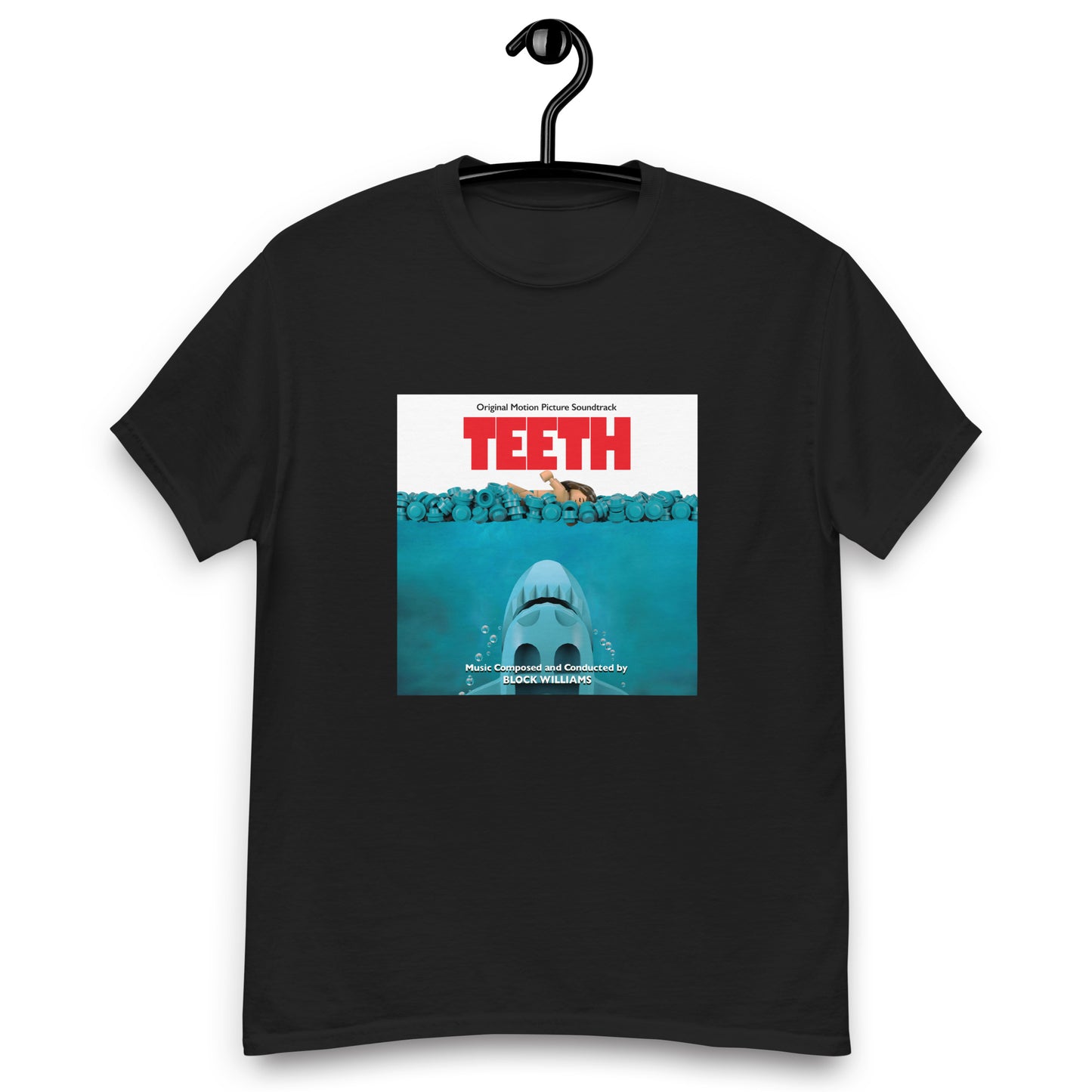 "Jaws: Original Motion Picture Soundtrack" Lego Parody Tshirt