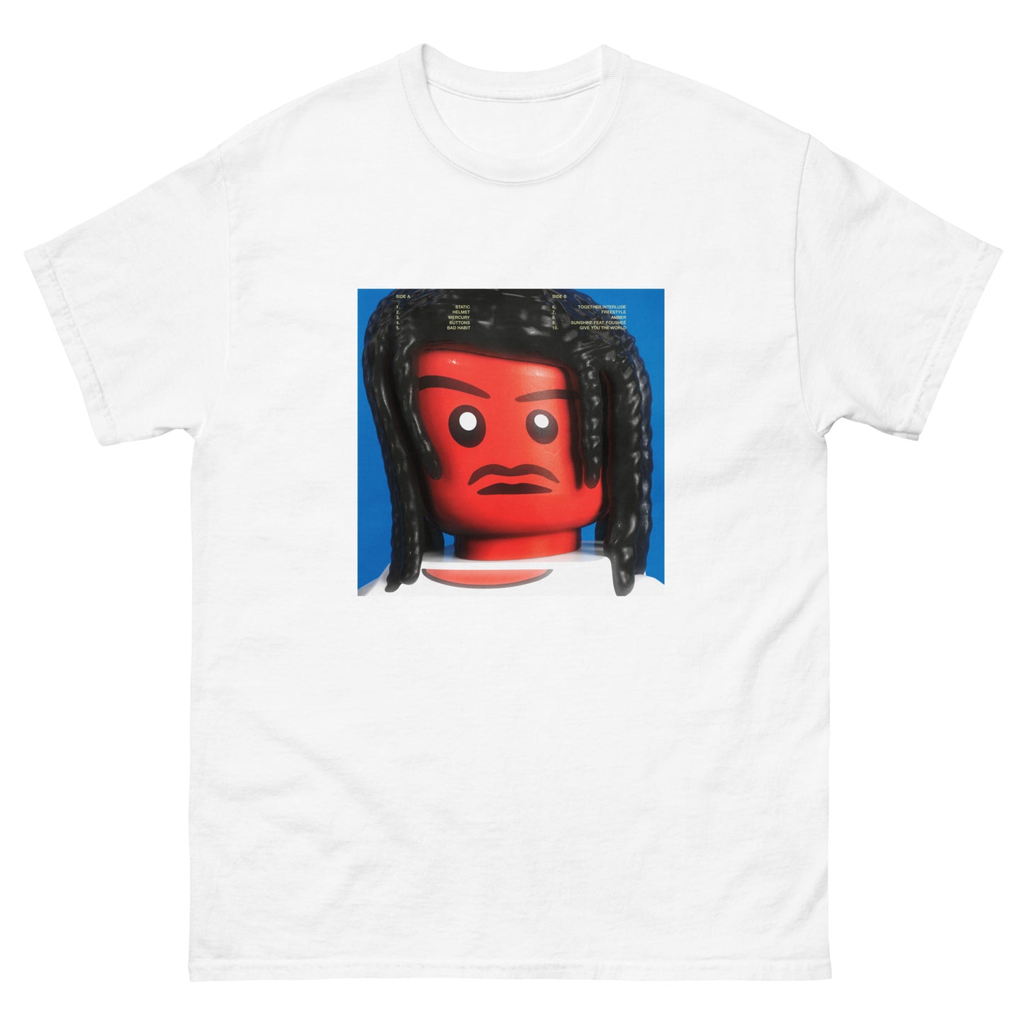 "Steve Lacy - Gemini Rights (Physical "Back" Cover" Lego Parody Tshirt