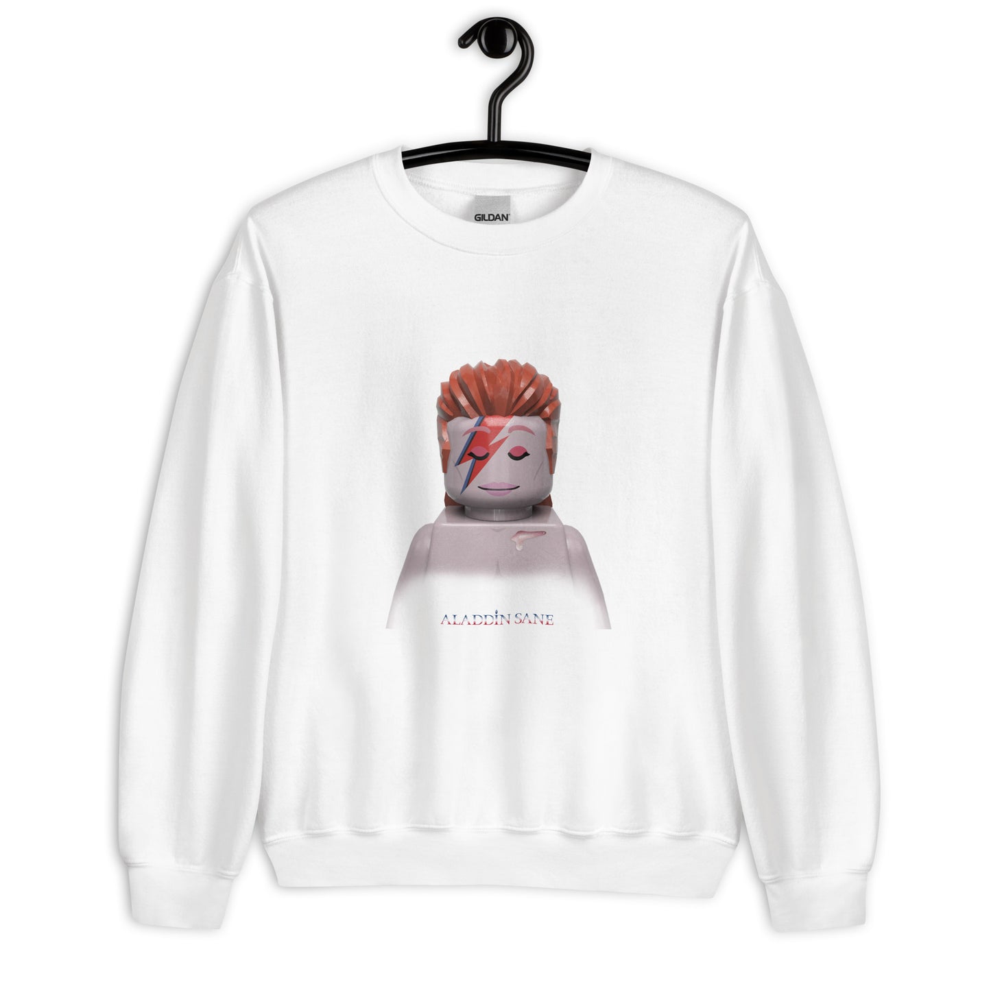 "David Bowie - Aladdin Sane" Lego Parody Sweatshirt