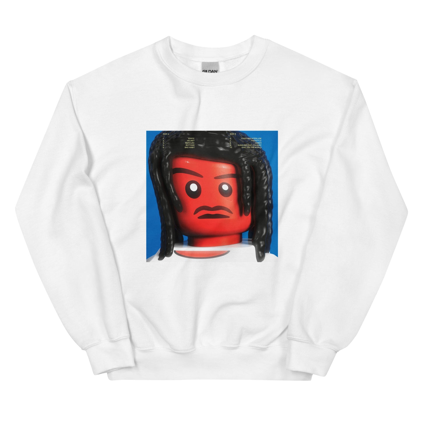 "Steve Lacy - Gemini Rights (Physical "Back" Cover" Lego Parody Sweatshirt