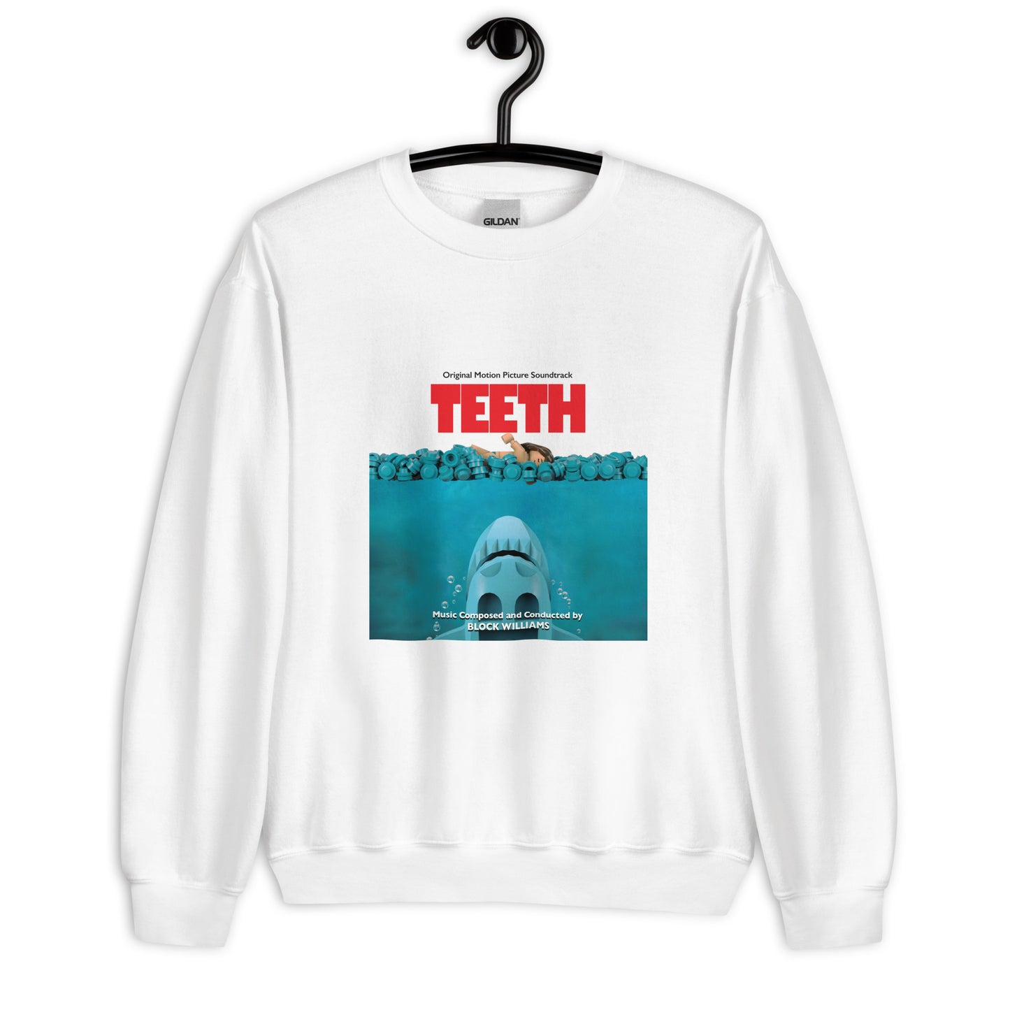 "Jaws: Original Motion Picture Soundtrack" Lego Parody Sweatshirt