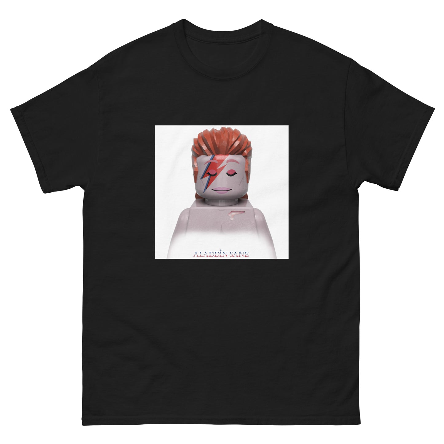 "David Bowie - Aladdin Sane" Lego Parody Tshirt