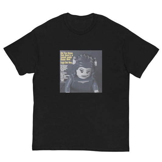 "Lana Del Rey - Did You Know That There's a Tunnel Under Ocean Blvd" Lego Parody Tshirt