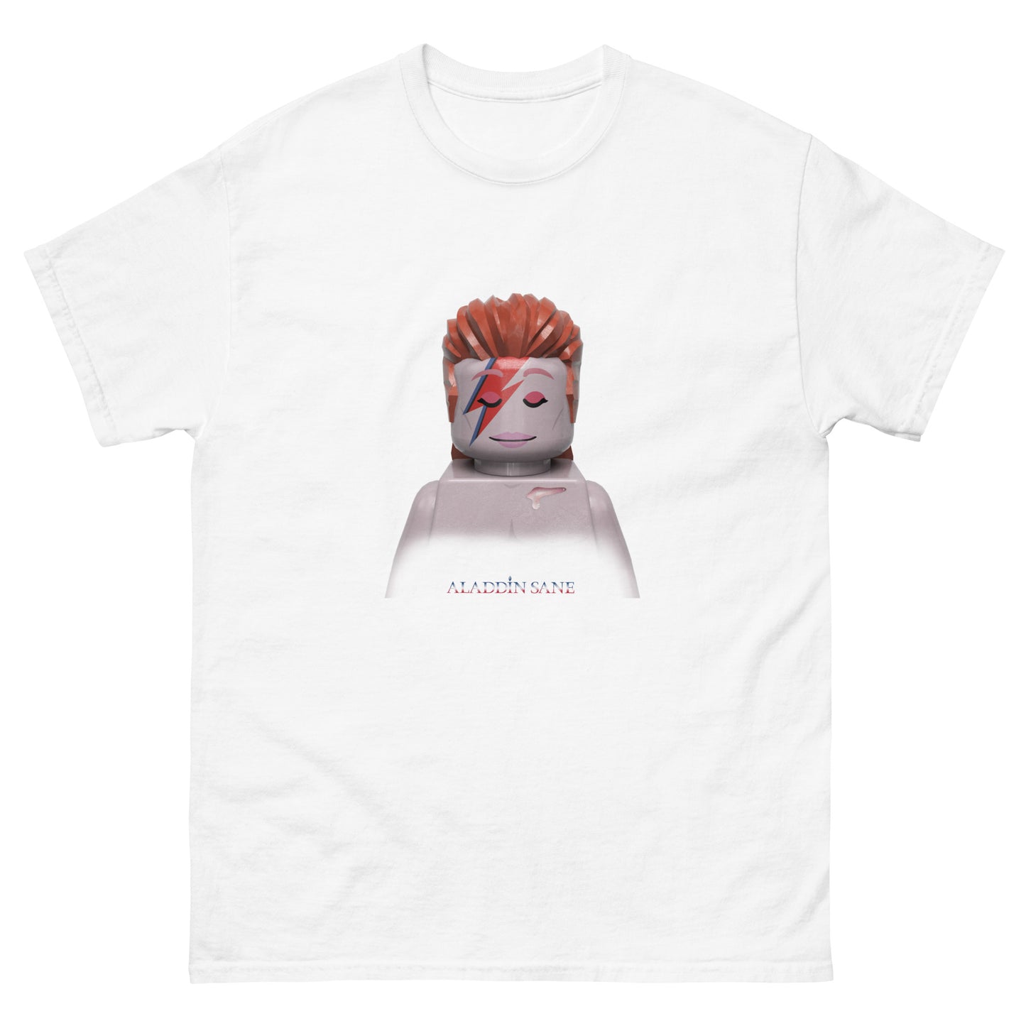 "David Bowie - Aladdin Sane" Lego Parody Tshirt