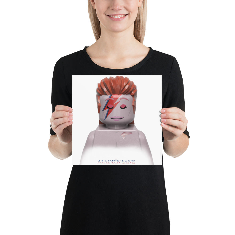 "David Bowie - Aladdin Sane" Lego Parody Poster