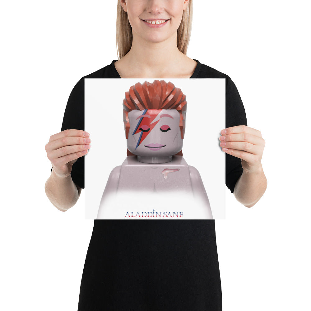 "David Bowie - Aladdin Sane" Lego Parody Poster