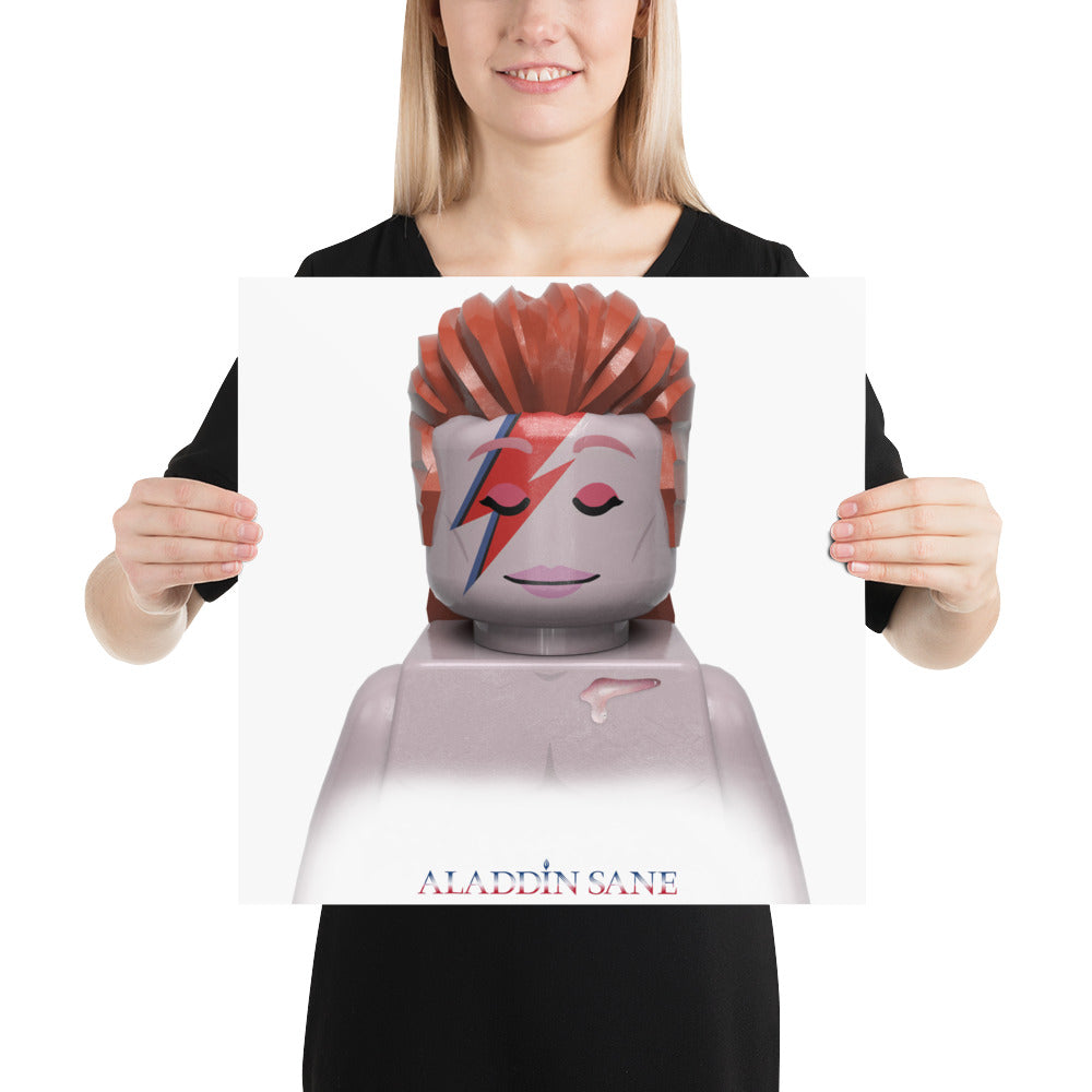 "David Bowie - Aladdin Sane" Lego Parody Poster