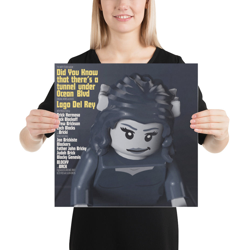 "Lana Del Rey - Did You Know That There's a Tunnel Under Ocean Blvd" Lego Parody Poster