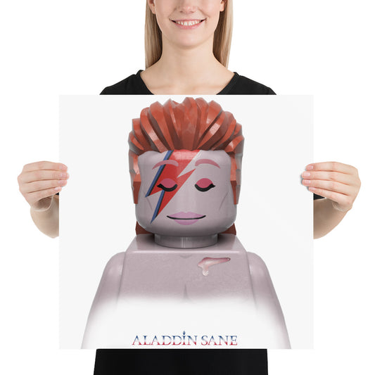 "David Bowie - Aladdin Sane" Lego Parody Poster