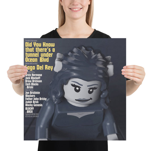 "Lana Del Rey - Did You Know That There's a Tunnel Under Ocean Blvd" Lego Parody Poster