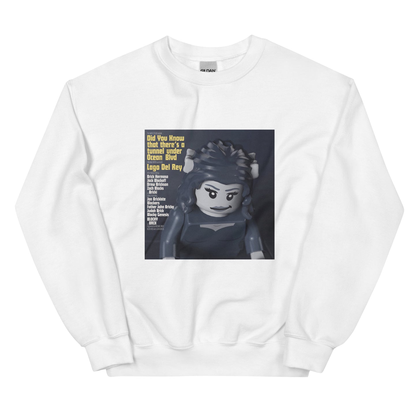 "Lana Del Rey - Did You Know That There's a Tunnel Under Ocean Blvd" Lego Parody Sweatshirt